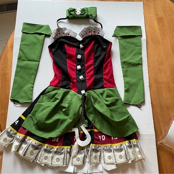 LADY Luck Costume, 2 Pc Set, Size M - Picture 2 of 3